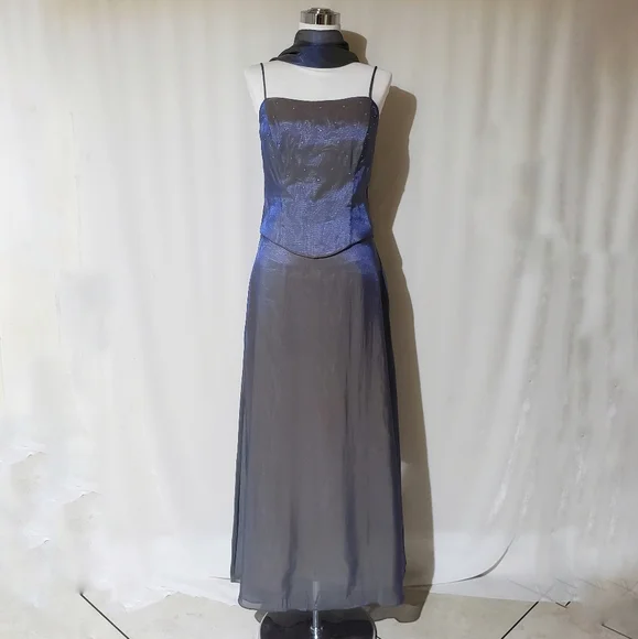 royal purple bridesmaid dresses david's bridal Rebecca Satin Slim-Fit Formal Dress